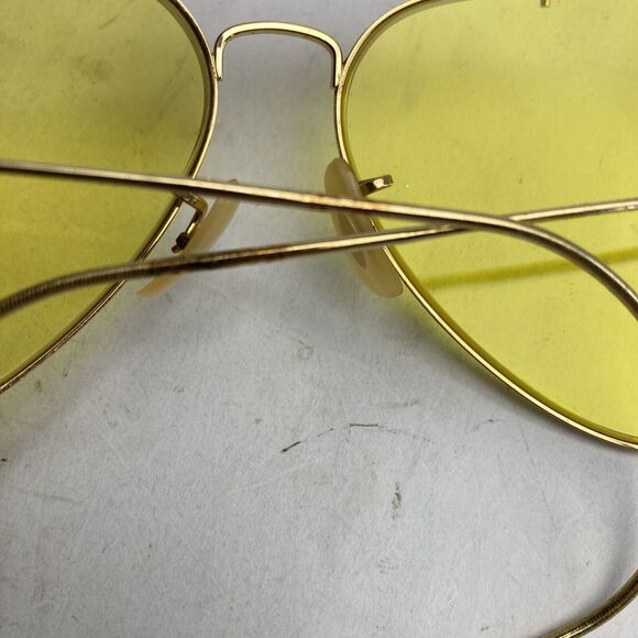 VINTAGE 60s B&L RAY BAN OUTDOORSMAN Aviator Sunglasses Yellow - Picture 7 of 14